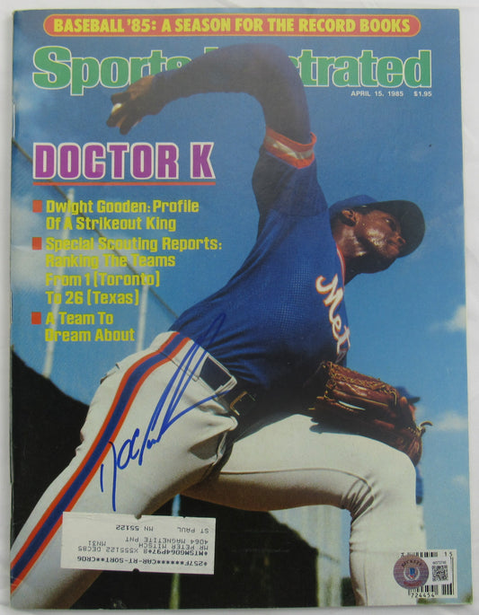 Dwight Gooden Signed Auto Autograph Sports Illustrated Magazine Beckett Witnessed