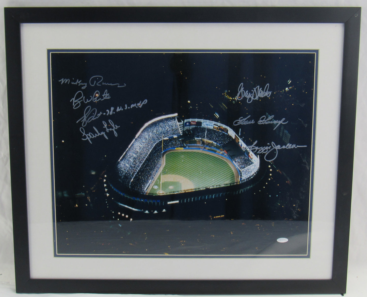 Reggie Jackson Bucky Dent Sparky Lyle +more Signed Auto Autograph Framed 16x20 Photo Steiner Sports Hologram