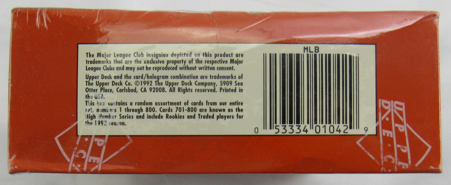 1992 Upper Deck High Series Sealed 36ct Wax Box - Ted Williams Auto