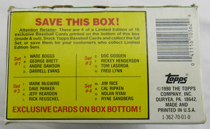1990 Topps 36ct Baseball Wax Box