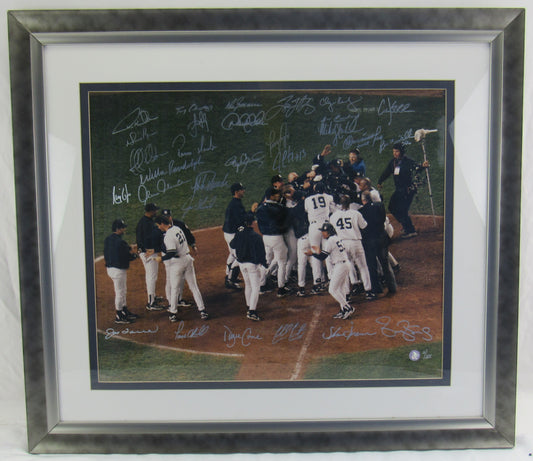 1999 New York Yankees Signed Jeter Framed 21x25 Photo Steiner Sports Hologram