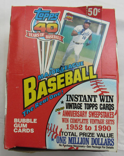 1991 Topps 40 Years of Baseball 36ct Baseball Box