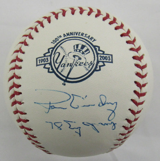 Ron Guidry Signed Auto Rawlings Yankees Anniversary Baseball w/ Inscription JSA CF42349
