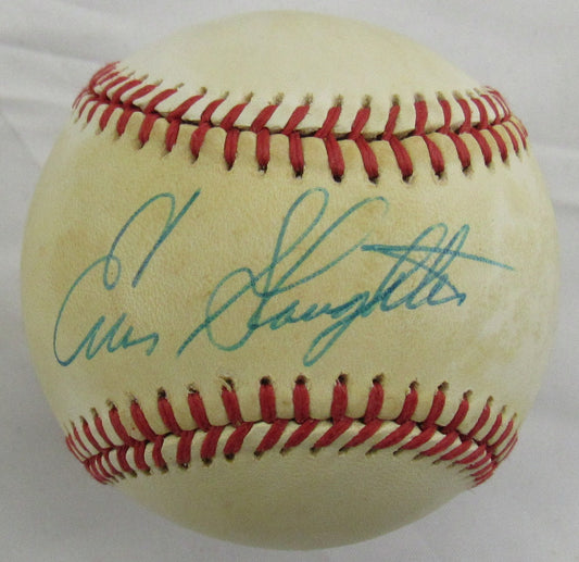 Enos Slaughter Signed Rawlings Baseball JSA A10992