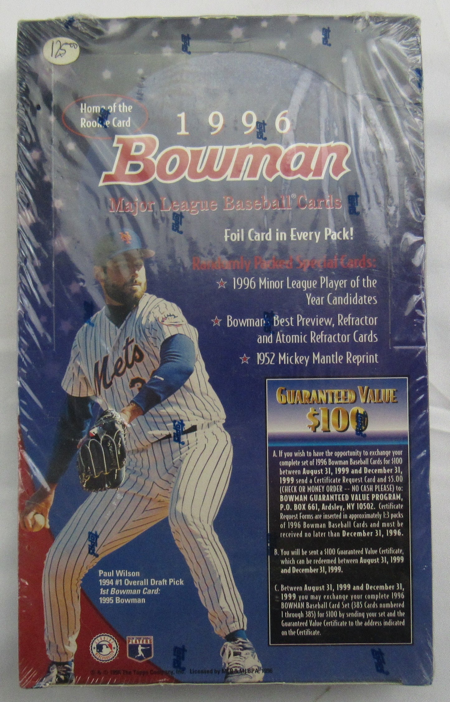 1996 Bowman Baseball Wax Box