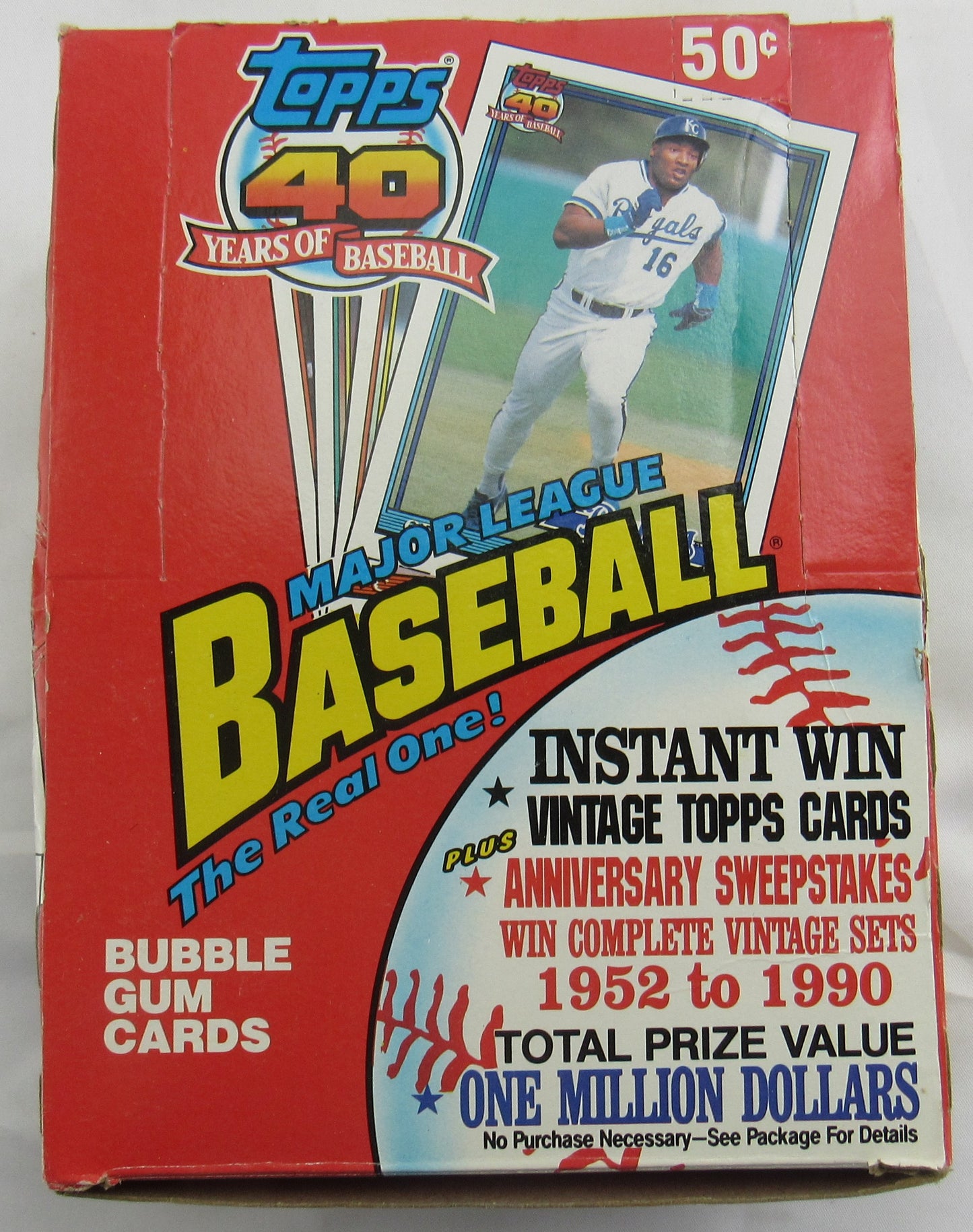 1991 Topps Baseball Wax Box 35/36 Packs