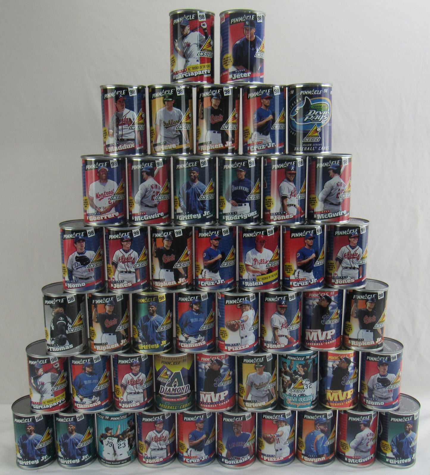 1998 Pinnacle MLB Baseball Can Set 47/48 Total Cans