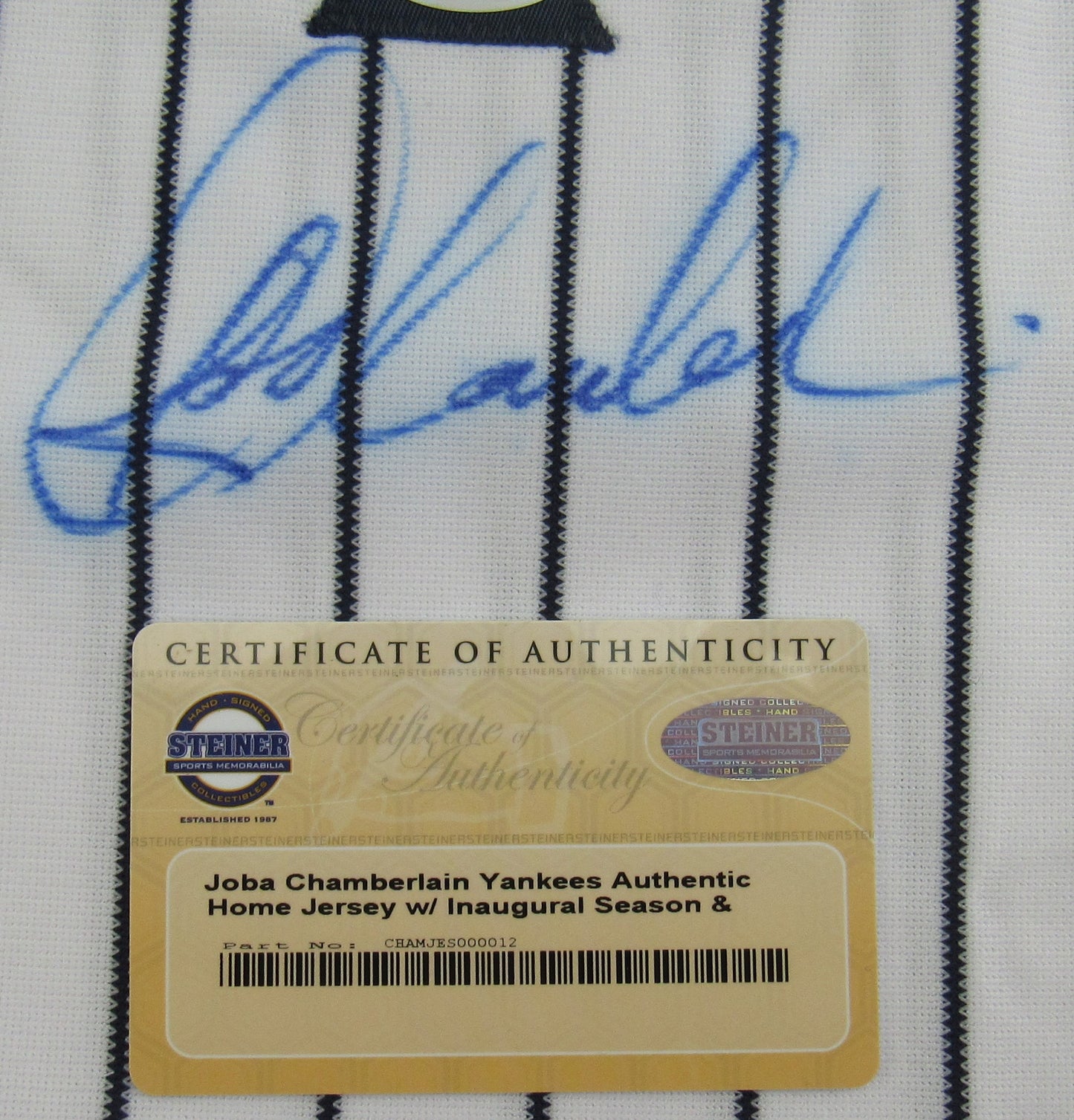 Joba Chamberlain Signed Auto Autograph 2009 World Series Yankees Jersey w/ Inaugural Season & WS Patches Steiner COA