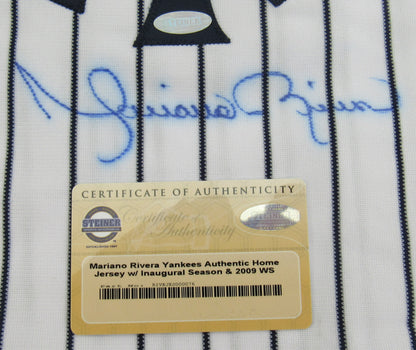 Mariano Rivera Signed Auto Autograph 2009 World Series Yankees Jersey w/ Inaugural Season & WS Patches Steiner COA