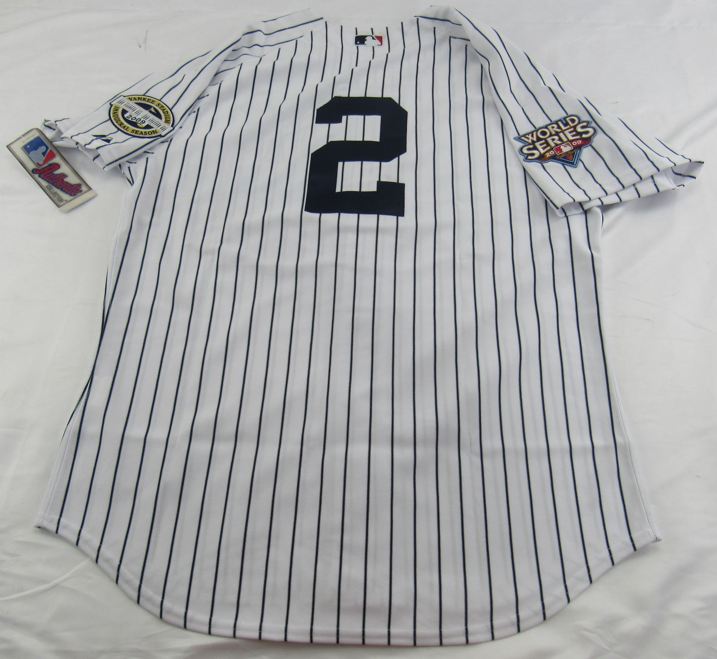 Derek Jeter Signed Auto Autograph 2009 World Series Yankees Jersey w/ Inaugural Season & WS Patches Steiner COA