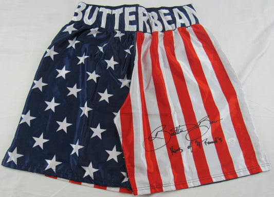 Eric Esch Signed Auto Autograph Butterbean Boxing Shorts w/ Insc JSA WB536446