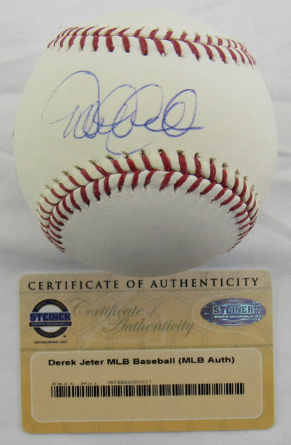 Derek Jeter Signed Auto Autograph Rawlings MLB Baseball Steiner COA