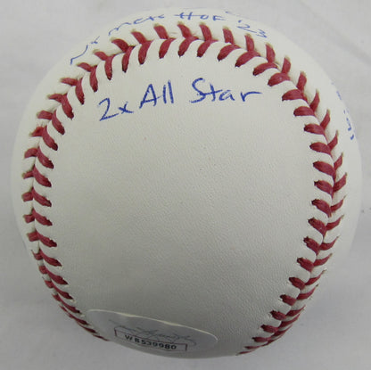 Howard Johnson Signed Auto Autograph Rawlings Baseball w/ Multiple Insc JSA COA