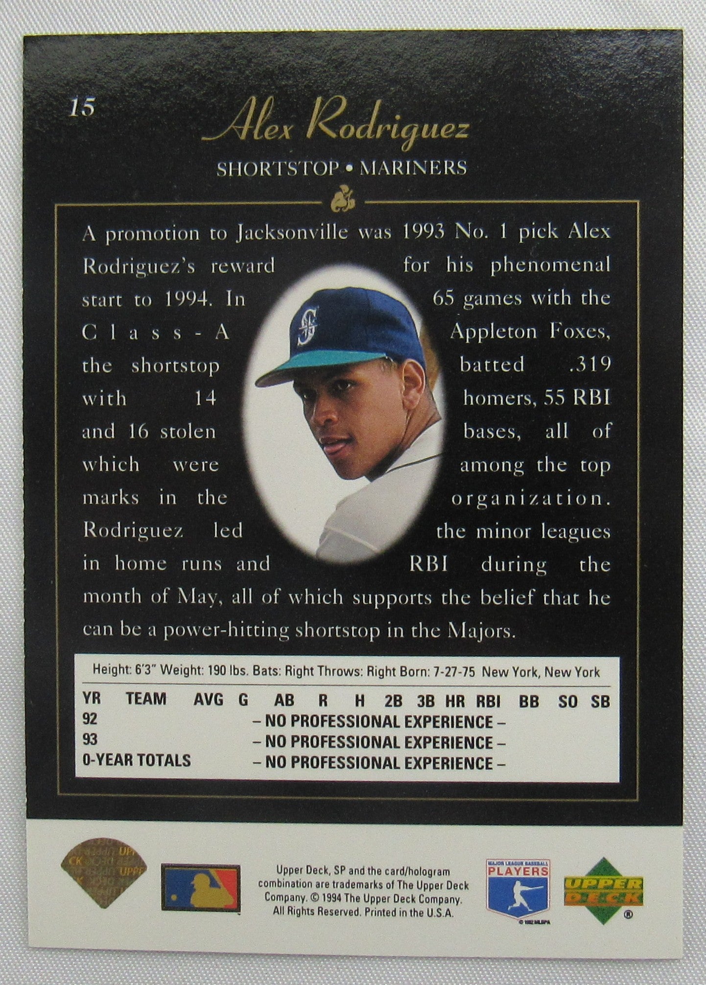 1994 SP Baseball Card Set w/ Alex Rodriguez