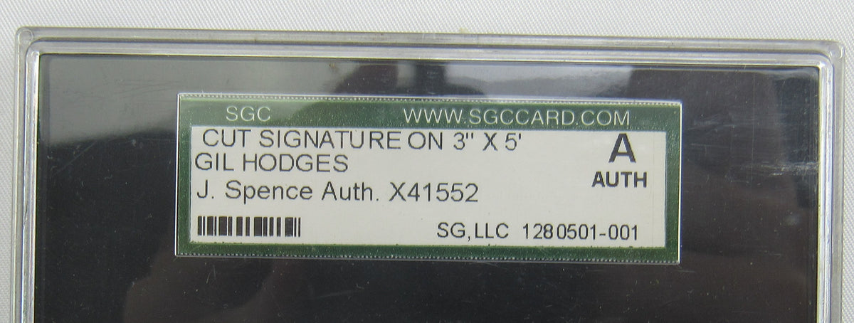 Gil Hodges Cut Signed Auto SGC Encapsulated