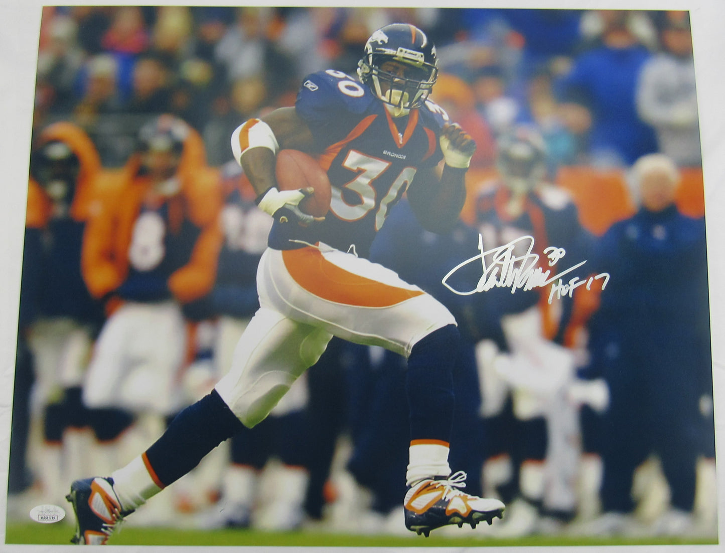 Terrell Davis Signed Auto Autograph 16x20 Photo w/ HOF Insc JSA WB541749