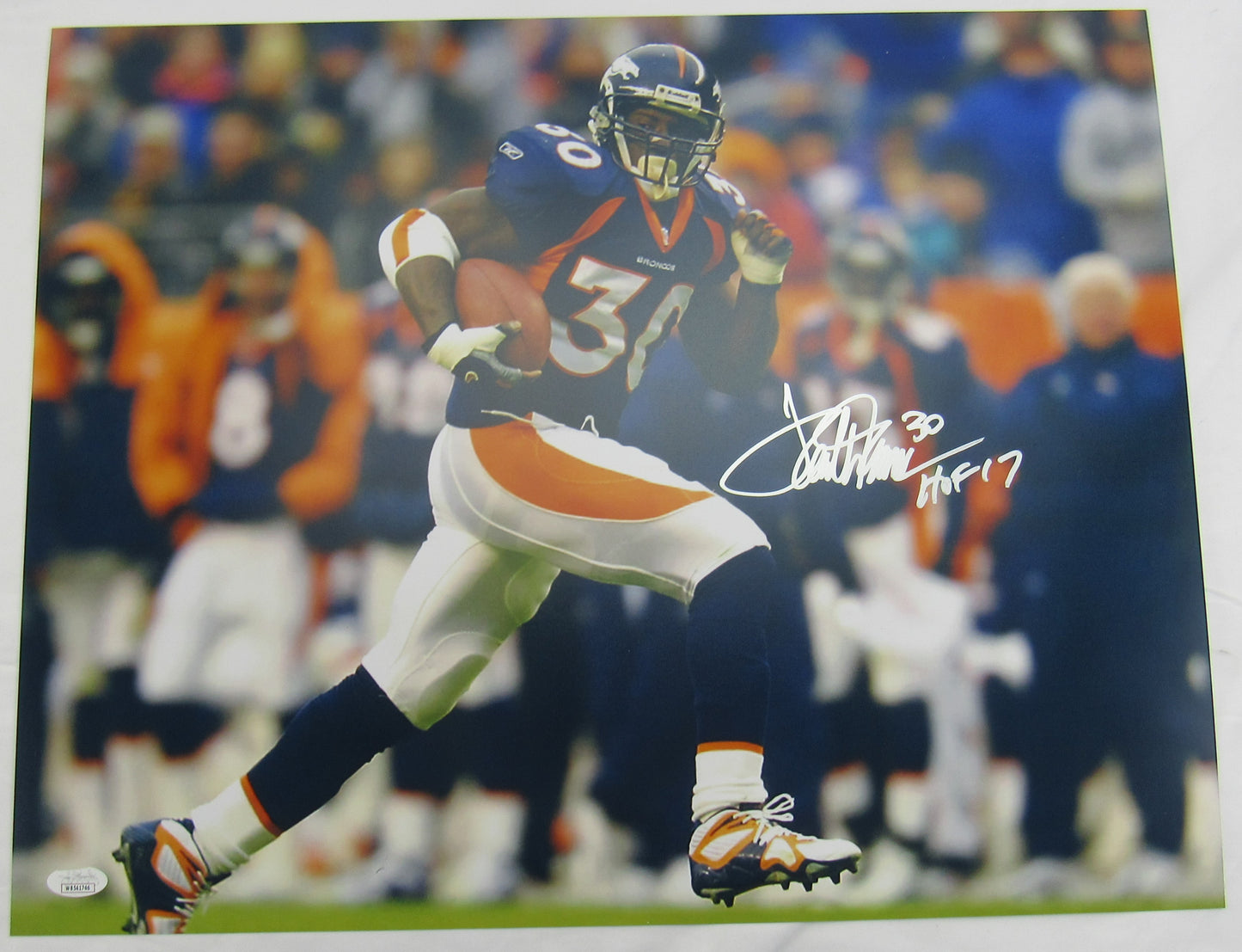 Terrell Davis Signed Auto Autograph 16x20 Photo w/ HOF Insc JSA COA WB541746