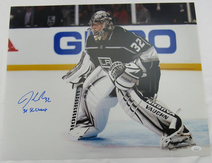 Jonathan Quick Signed Auto Autograph 16x20 Photo w/ 3x SC Champ JSA COA