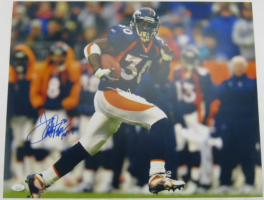 Terrell Davis Signed Auto Autograph 16x20 Photo w/ HOF Insc JSA COA V