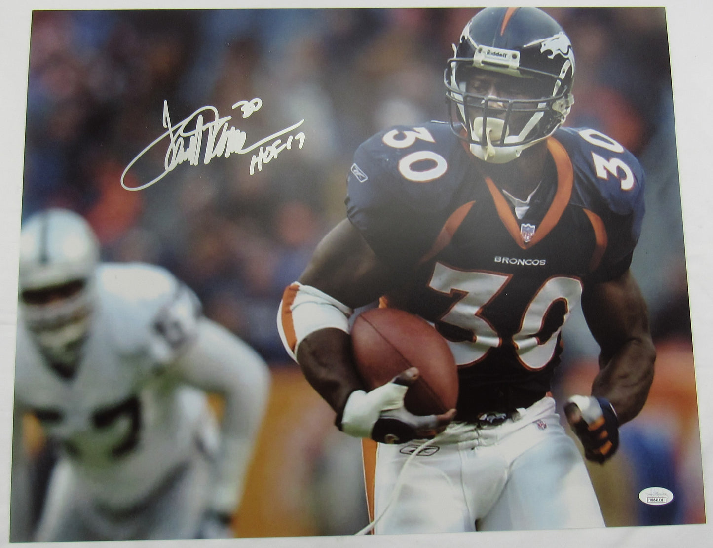 Terrell Davis Signed Auto Autograph 16x20 Photo w/ HOF Insc JSA COA