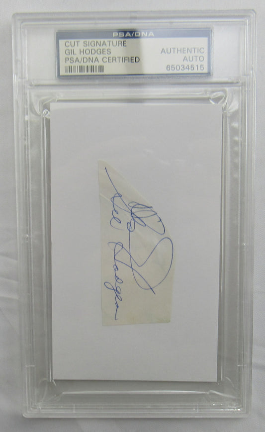 Gil Hodges Cut Signed Auto PSA/DNA Encapsulated XIV