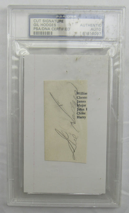 Gil Hodges Cut Signed Auto PSA/DNA Encapsulated XV