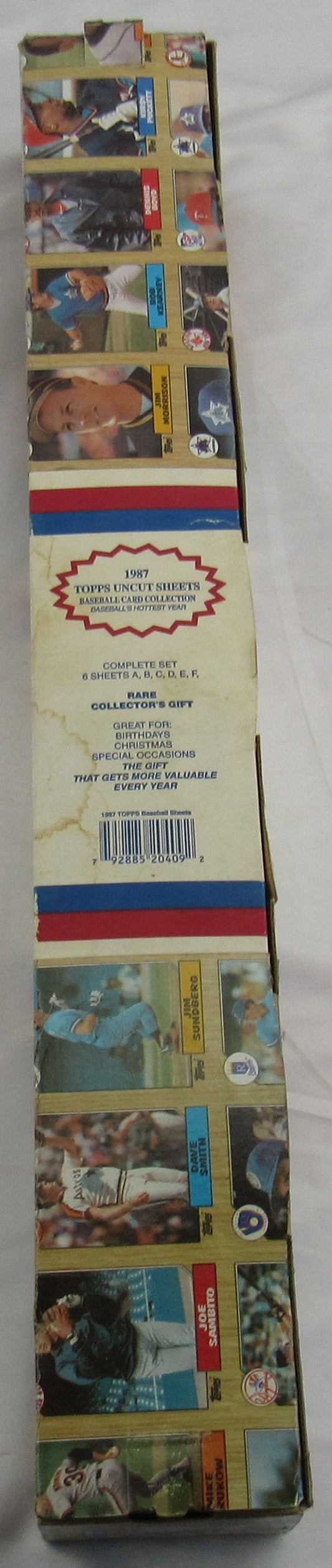 1987 Topps Baseball Card Uncut Sheet Set - Lot of 6 Sheets.