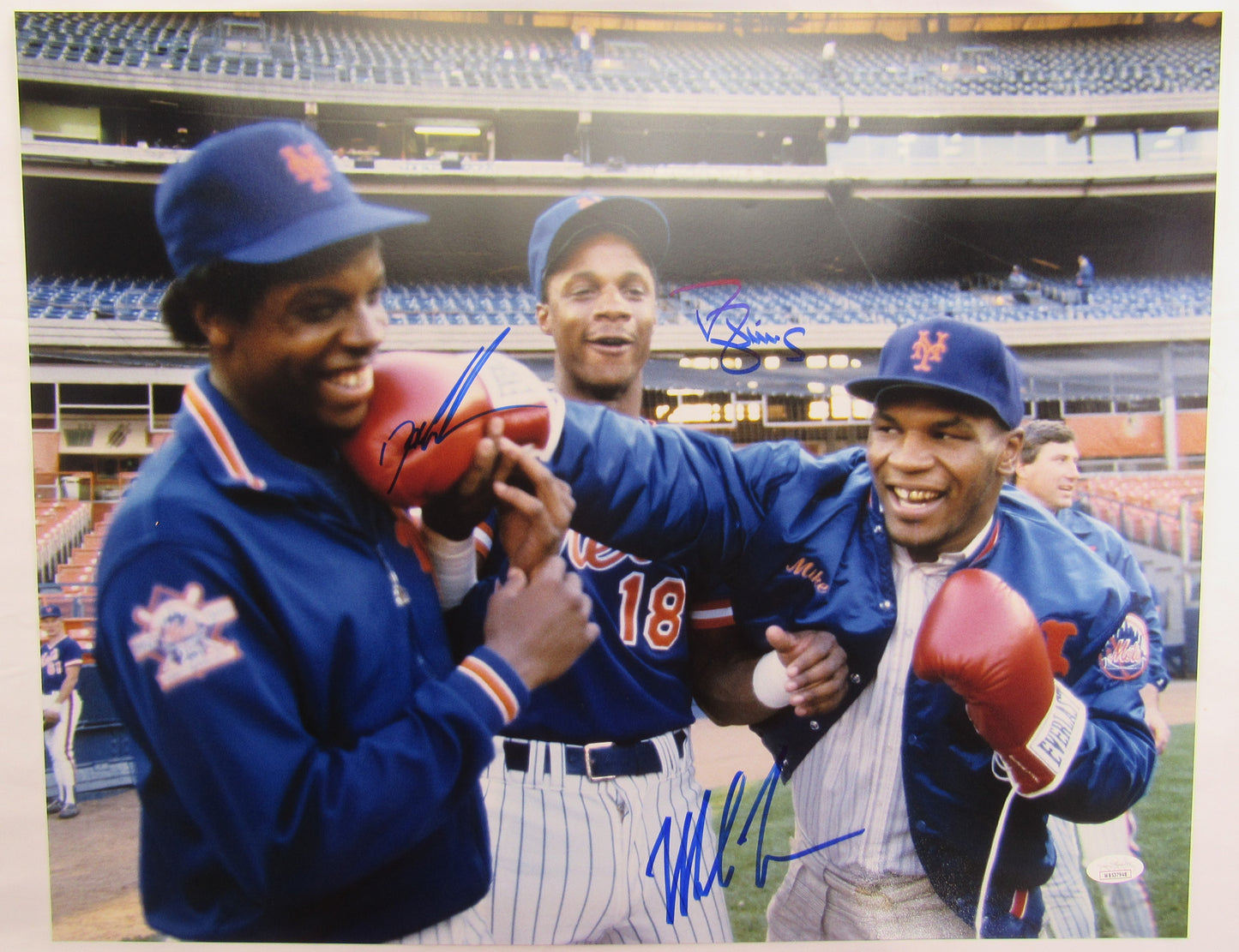 Mike Tyson Dwight Gooden Darryl Strawberry Signed Auto Autograph 16x20 Photo JSA COA II