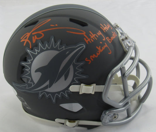 Ricky Williams Signed Auto Autograph Dolphins Mini Helmet w/ Hitting Holes Insc JSA COA