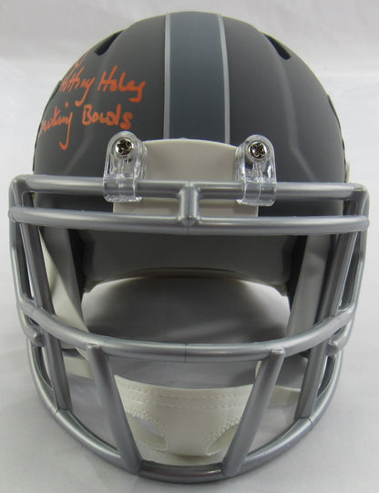 Ricky Williams Signed Auto Autograph Dolphins Mini Helmet w/ Hitting Holes Insc JSA COA