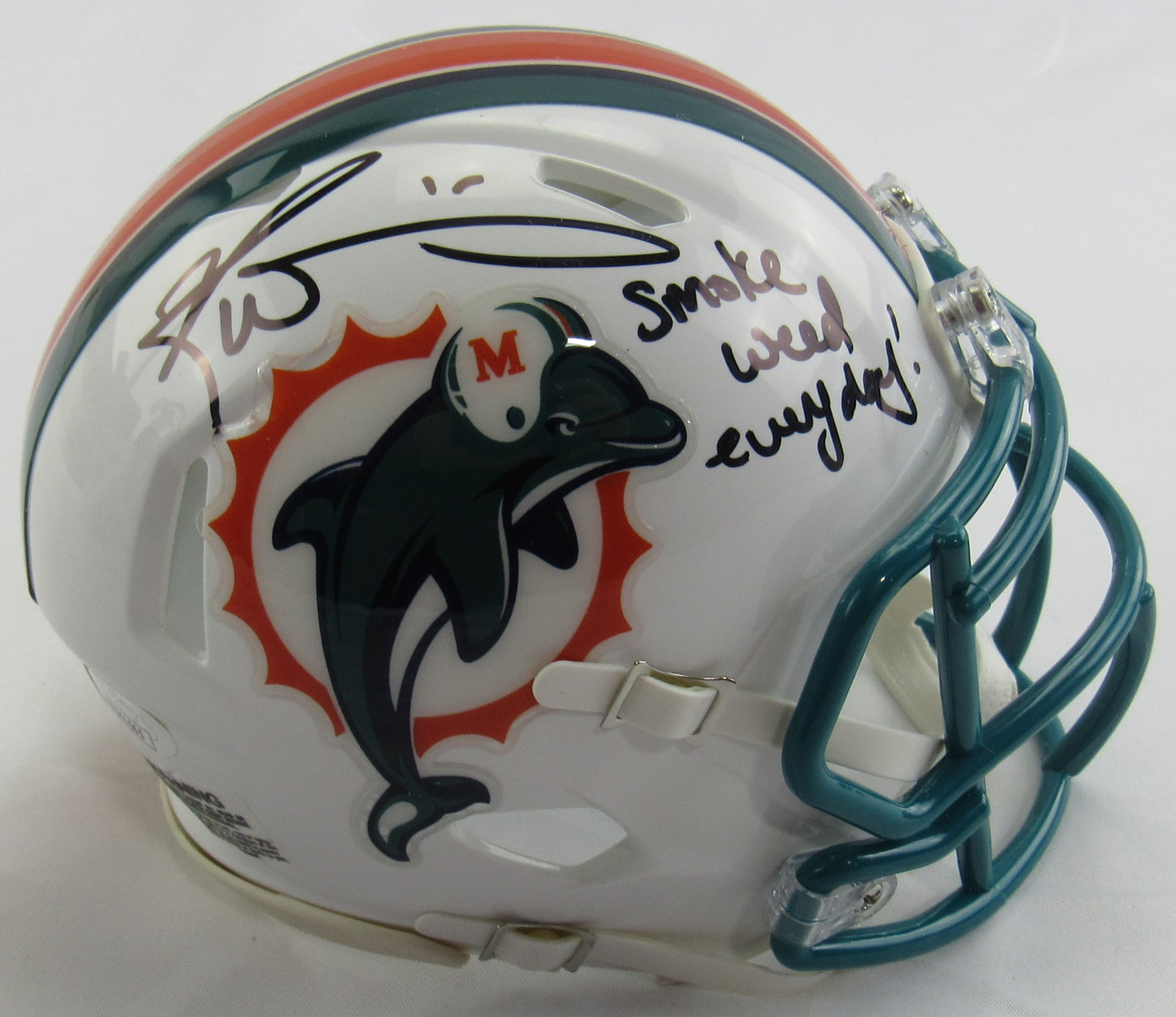 Ricky Williams Signed Auto Autograph Throwback Dolphins Mini Helmet w/ Insc JSA COA