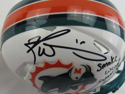 Ricky Williams Signed Auto Autograph Throwback Dolphins Mini Helmet w/ Insc JSA COA