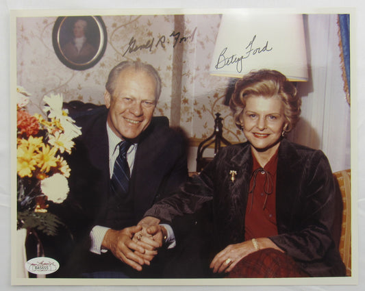 Gerald Ford Betty Ford Signed Auto 8x10 JSA LOA B45655