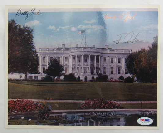 Jimmy Carter Gerald Ford Betty Ford Signed Auto 8x10 PSA/DNA I34034
