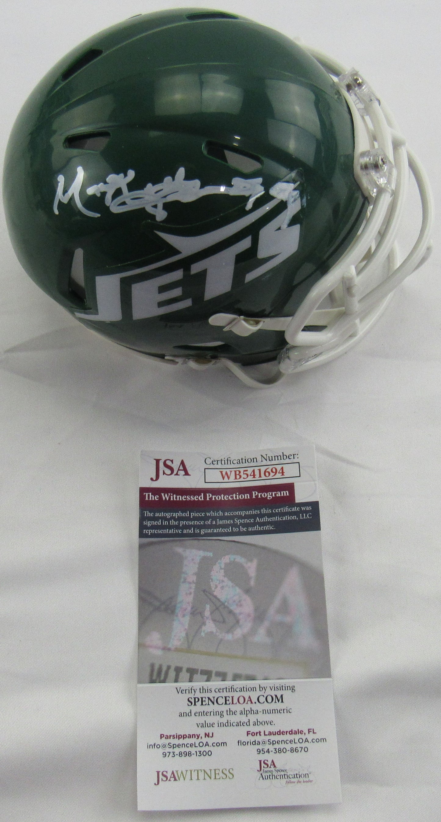 Mark Gastineau Signed Auto Autograph Jets Mini Helmet JSA WB541694