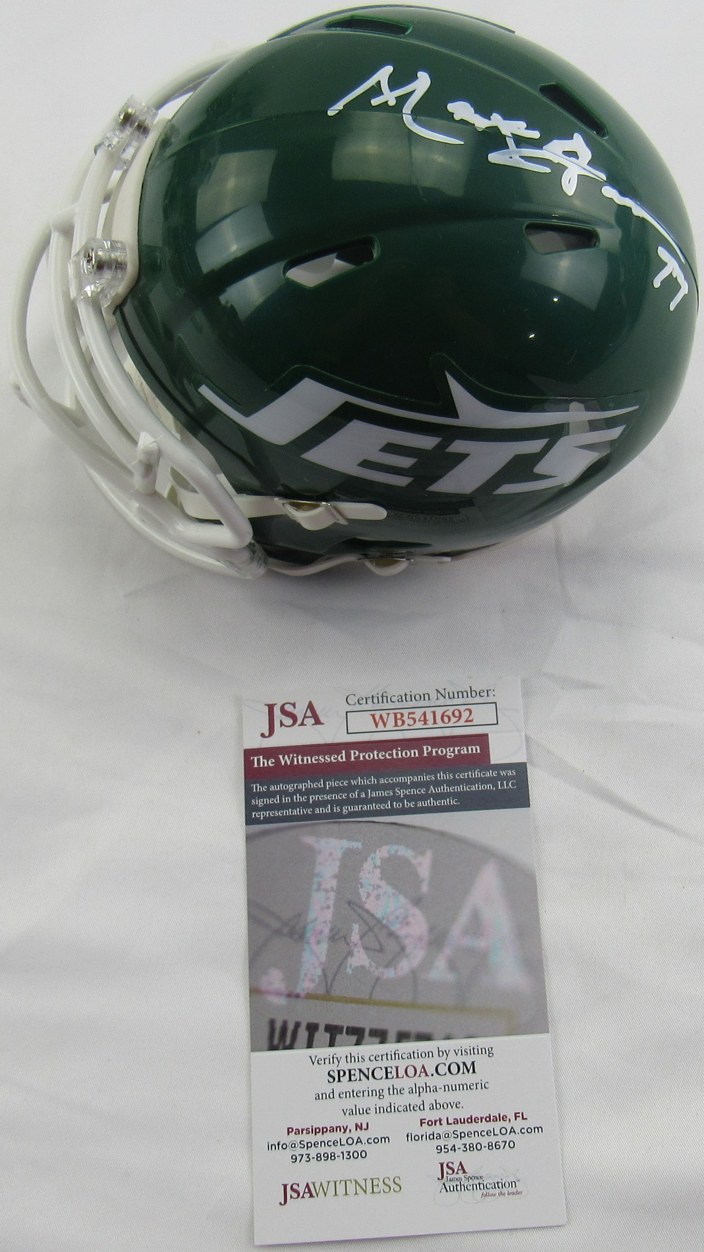 Mark Gastineau Signed Auto Autograph Jets Mini Helmet JSA WB541692