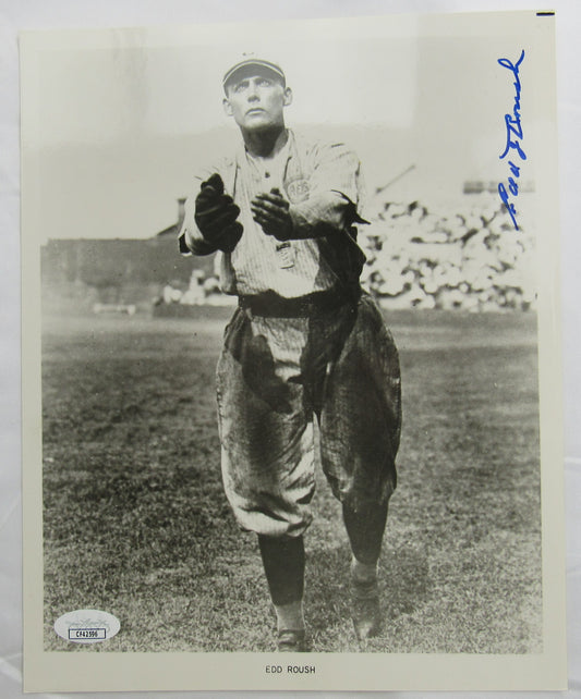 Edd Roush Signed Auto 8x10 Photo JSA CF42596