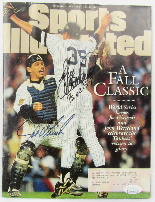 Joe Girardi John Wetteland Signed Auto Sports Illustrated Magazine JSA CF42636