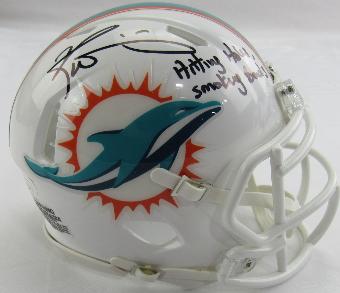 Ricky Williams Signed Auto Autograph Dolphins Mini Helmet Hitting Holes w/ Insc JSA COA