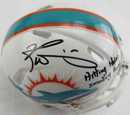 Ricky Williams Signed Auto Autograph Dolphins Mini Helmet Hitting Holes w/ Insc JSA COA