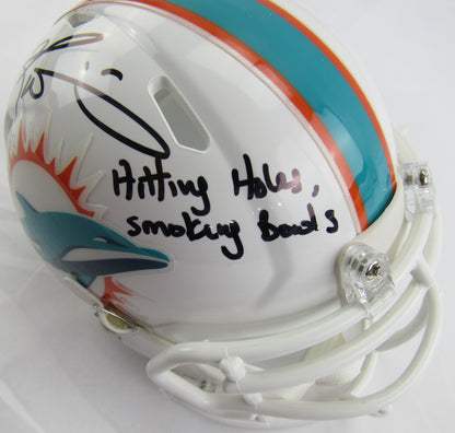 Ricky Williams Signed Auto Autograph Dolphins Mini Helmet Hitting Holes w/ Insc JSA COA