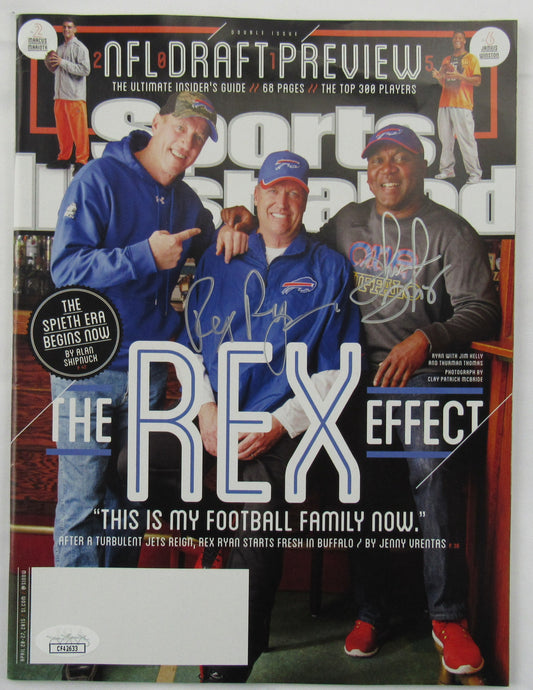 Thurman Thomas Rex Ryan Signed Auto Sports Illustrated Magazine JSA CF42633