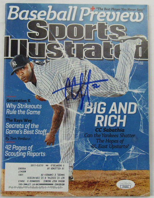 CC Sabathia Signed Auto Sports Illustrated Magazine JSA CF42632