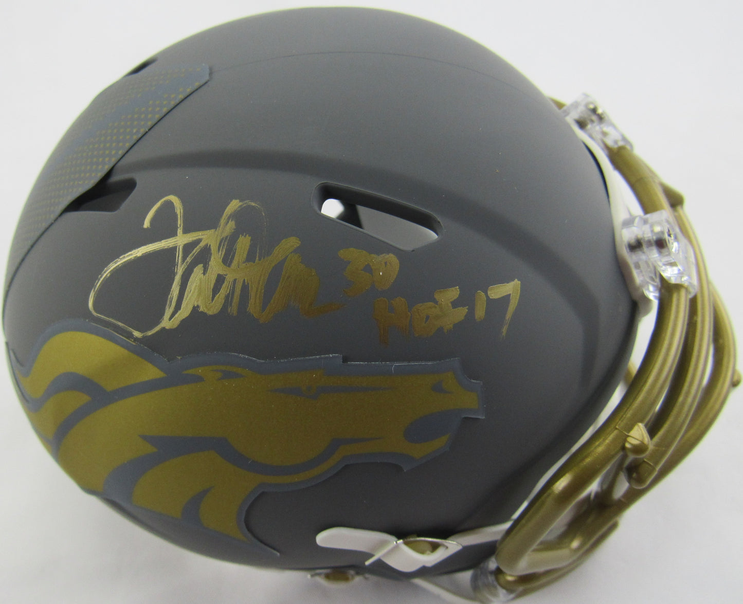 Terrell Davis Signed Auto Autograph Broncos Mini Helmet JSA COA III