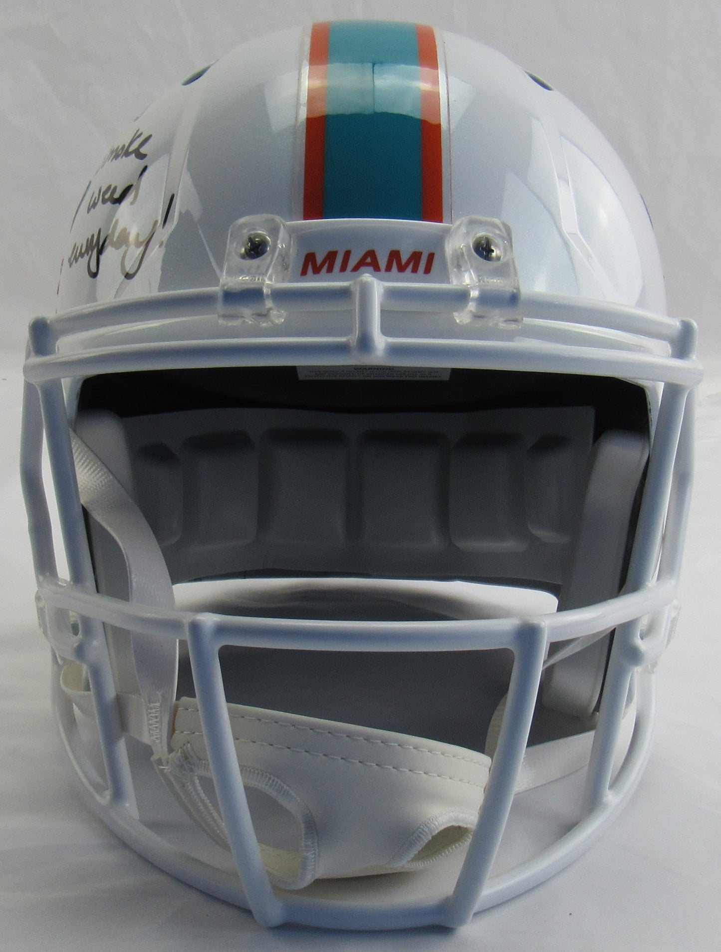 Ricky Williams Signed Auto Autograph Riddell Dolphins Helmet Replica w/ Smoke Insc JSA COA