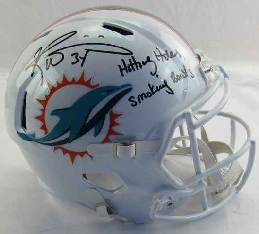 Ricky Williams Signed Auto Autograph Riddell Dolphins Helmet Replica w/ Bowls Insc JSA COA