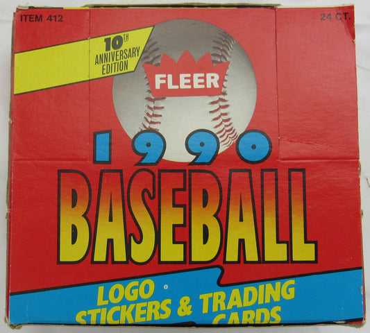 1990 Fleer Baseball Cello Wax Box - 24 Ct.