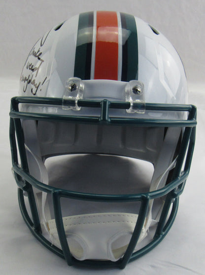 Ricky Williams Signed Auto Autograph Riddell Throwback Dolphins Helmet Replica w/ Smoke Insc JSA COA