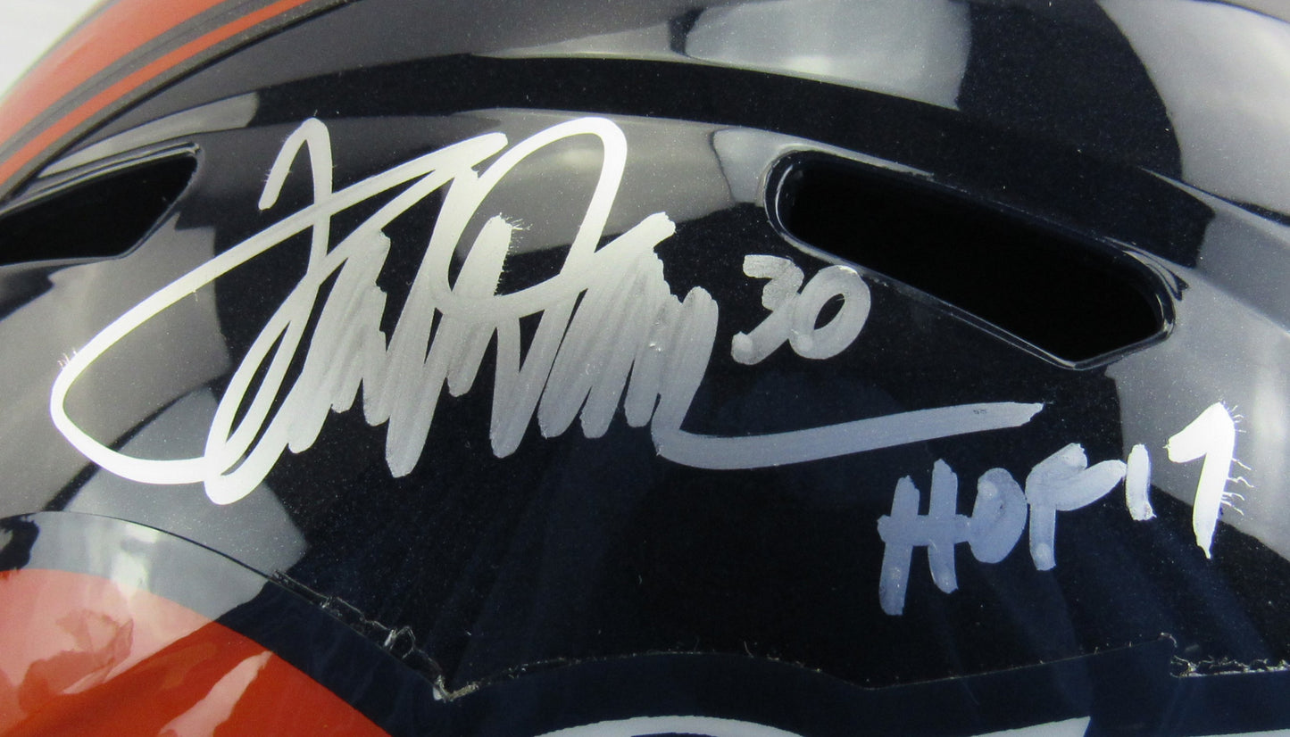 Terrell Davis Signed Auto Autograph Riddell Broncos Helmet Replica w/ HOF Insc JSA COA WB541842