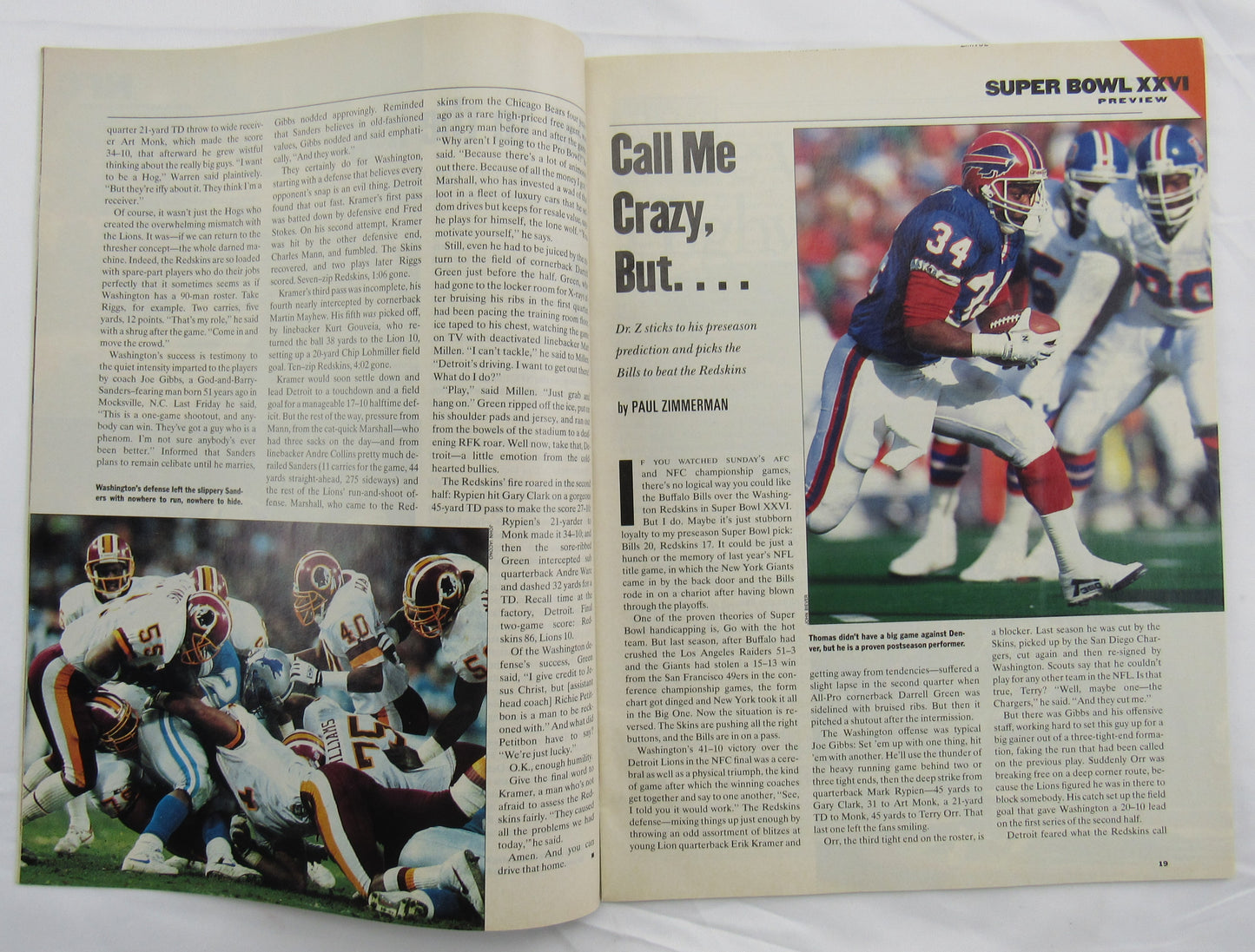 Thurman Thomas Signed Auto Sports Illustrated Magazine JSA CF42616